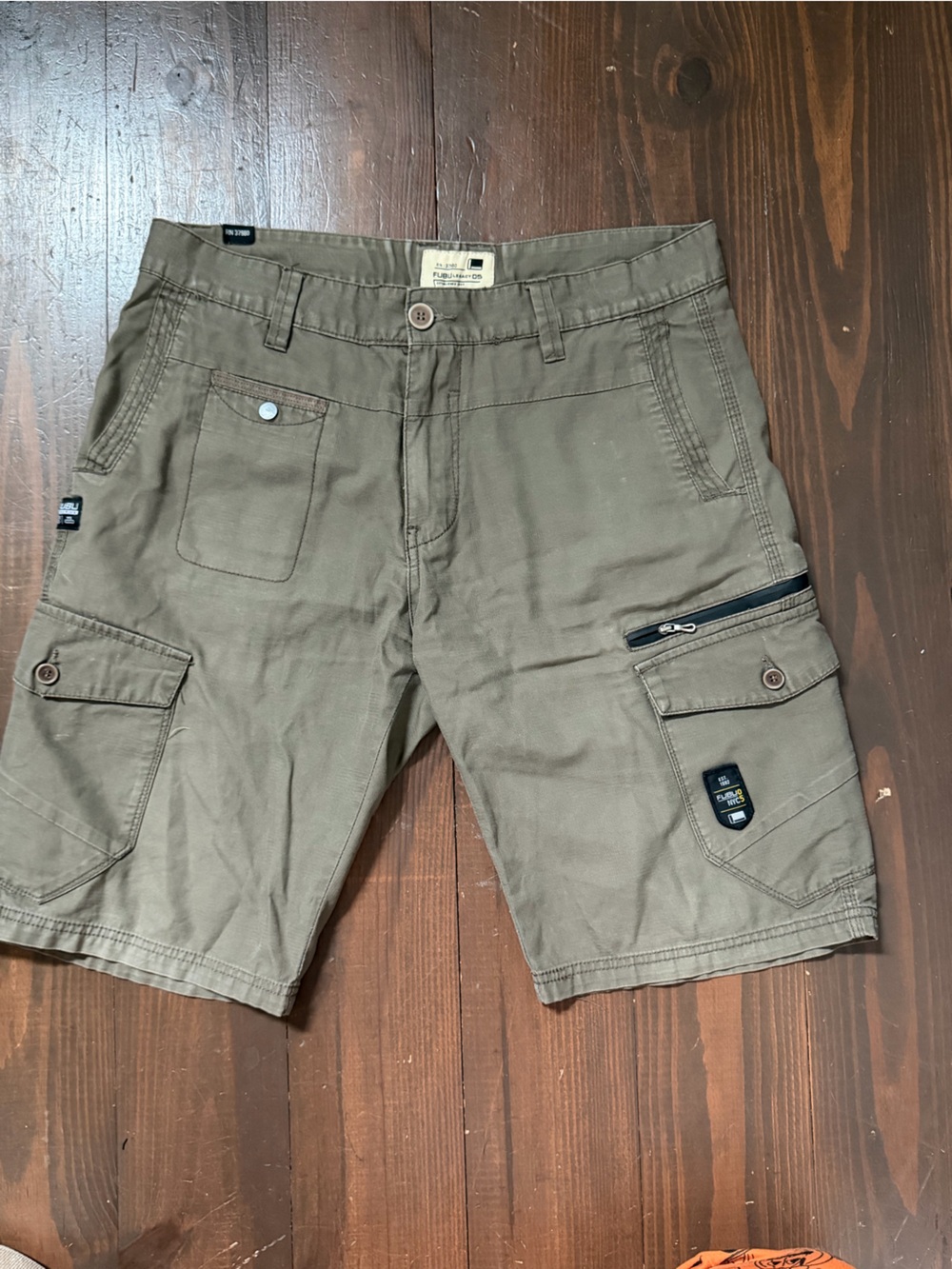 Vintage Y2K FUBU05 Men's Cargo Shorts in Olive